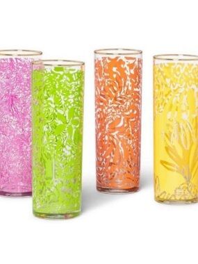 Lilly Pulitzer for Target Glass Tumblers 4 New